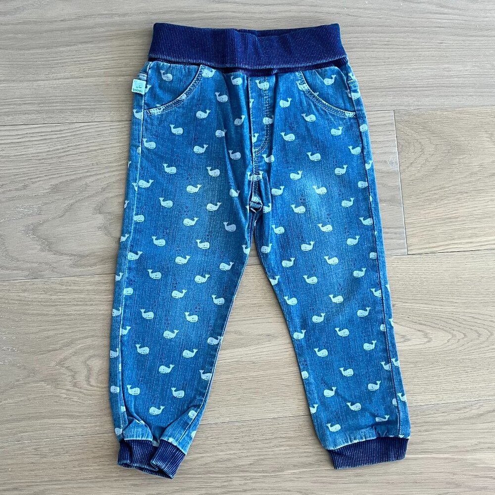 Boboli Denim Pants with Whale Motif Size 2T NWOT